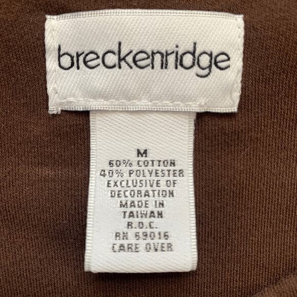 Vintage Breckenridge Cardigan Top Brown Fall Leaves Dark Floral Animal Print - Picture 11 of 12